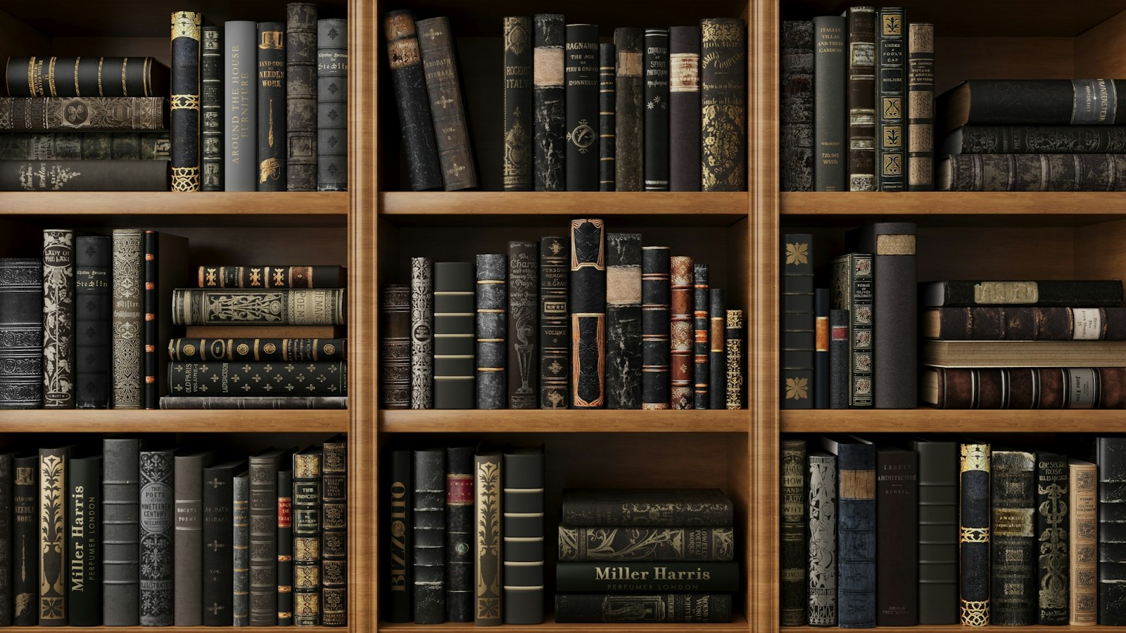 A book shelf filled with lots of books