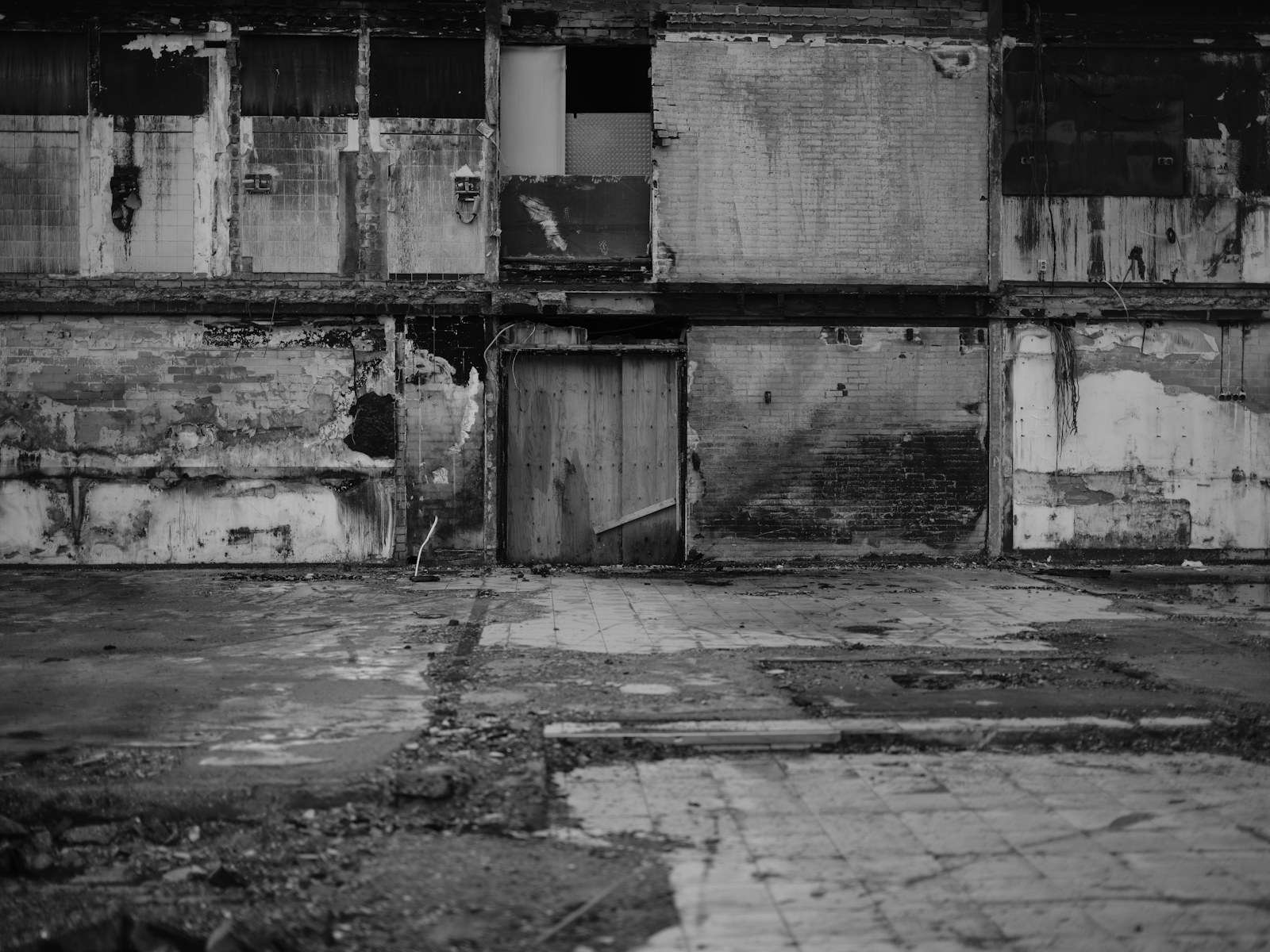 A black and white photo of an old building