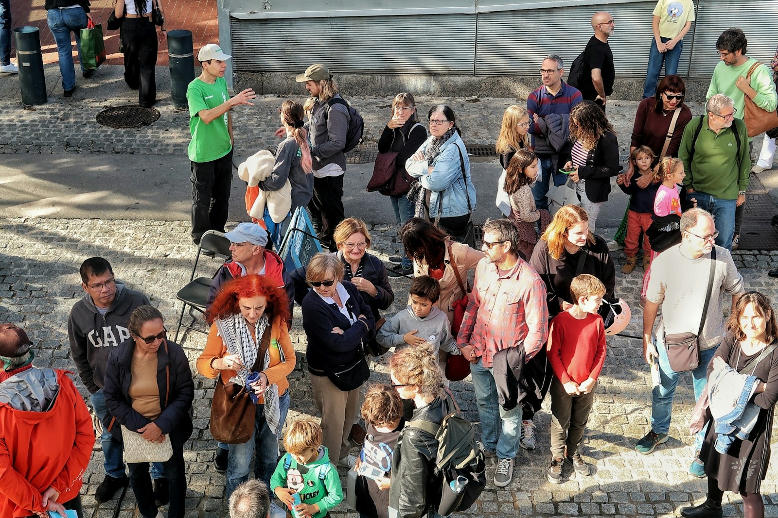 A diverse group of people gathered outdoors