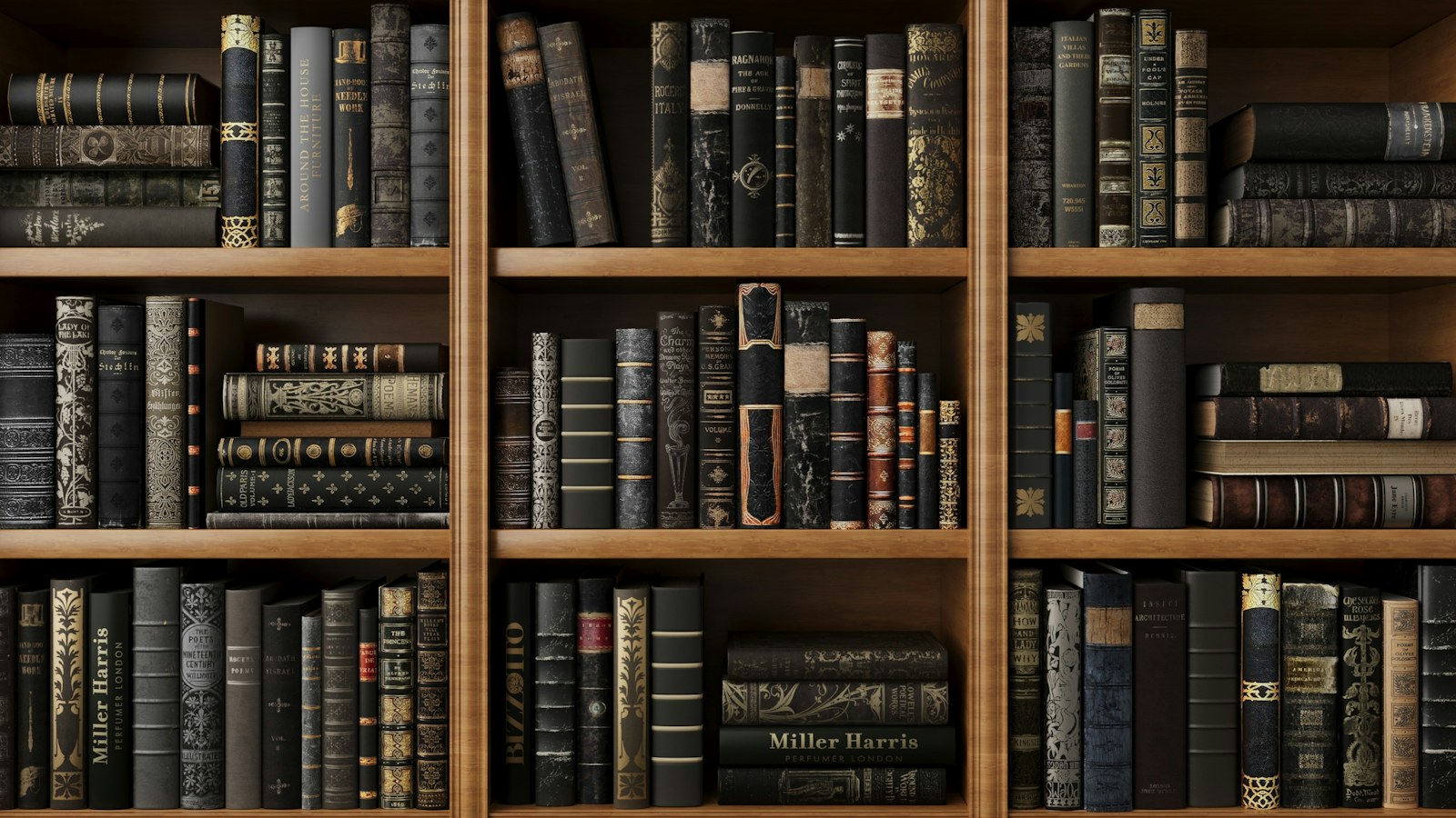A book shelf filled with lots of books