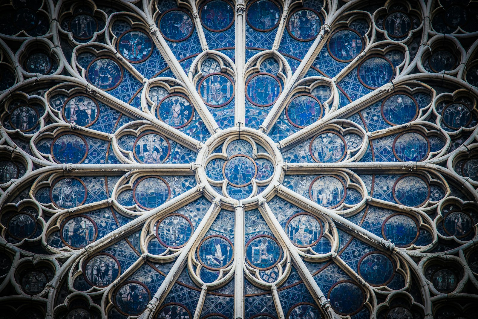 white and blue building