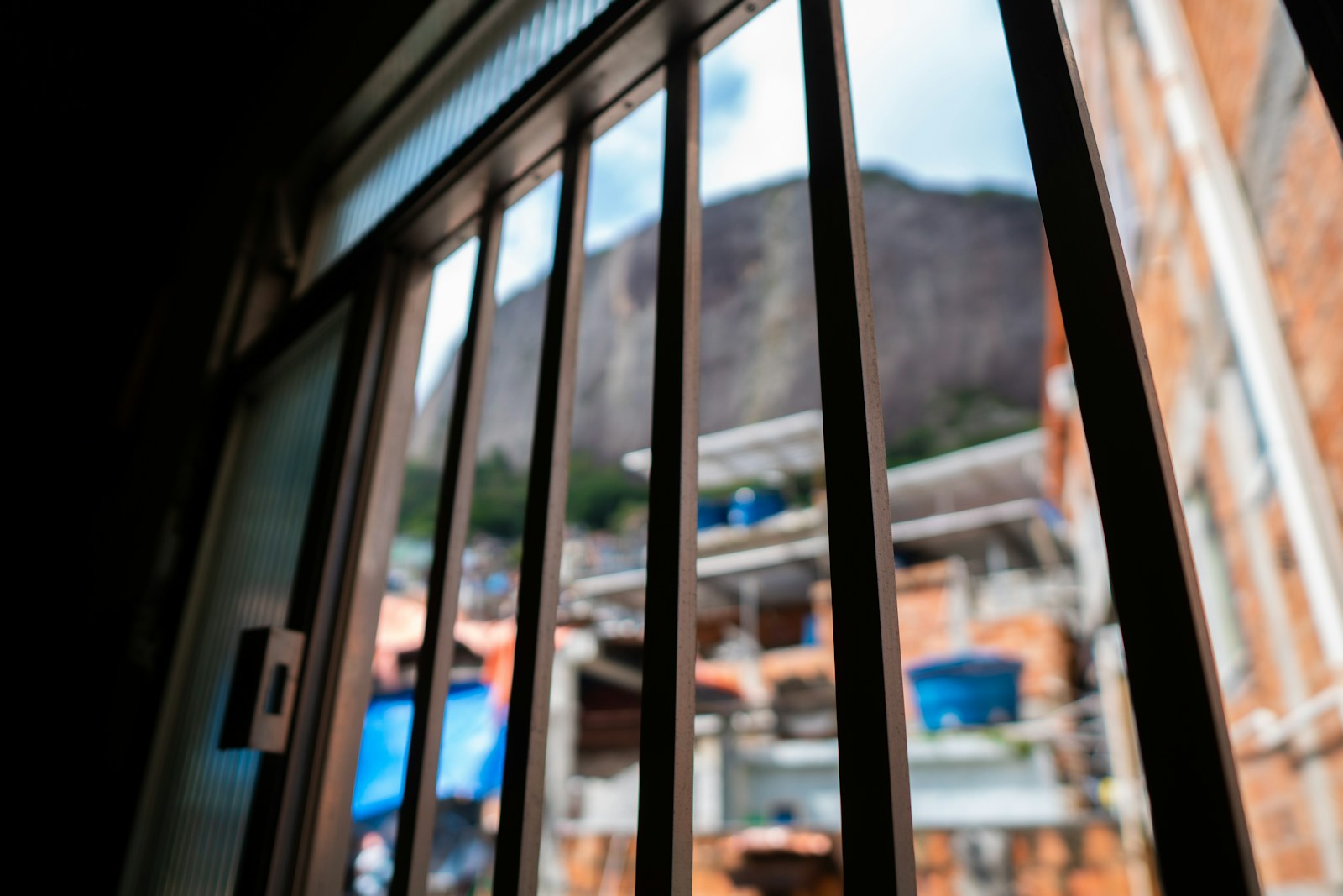 selective focus photography of brown metal frame