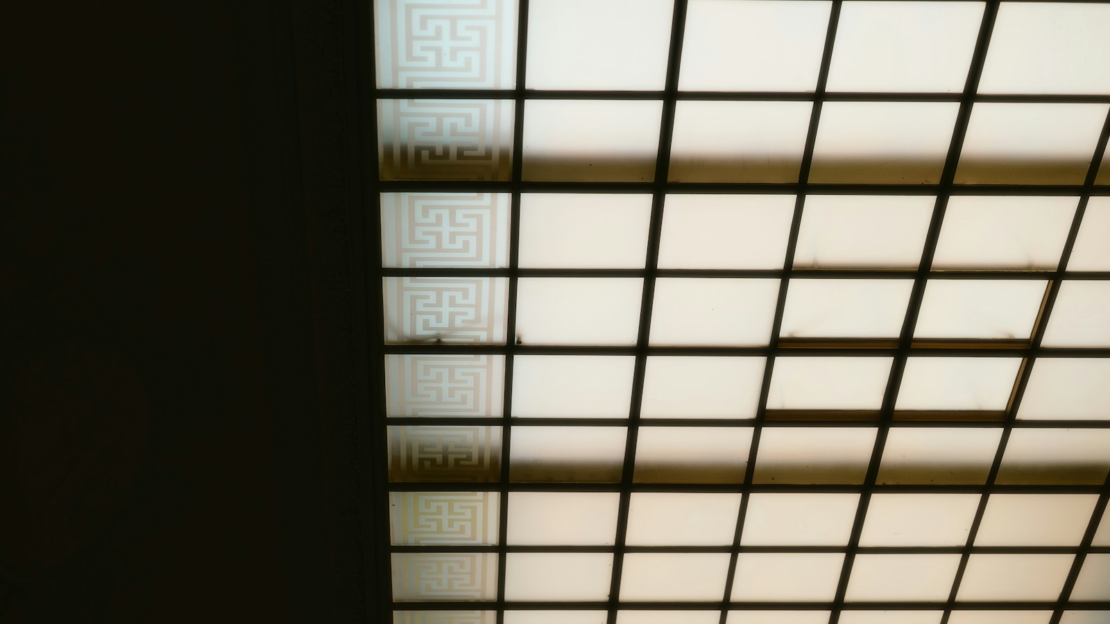 a close up of a window with a pattern on it